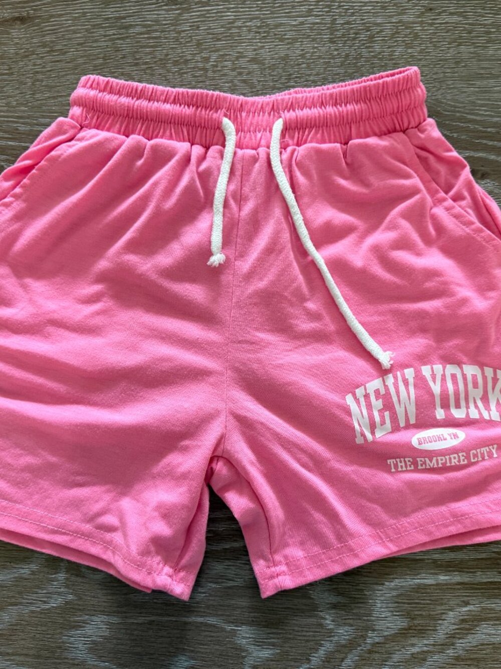Girls SHEIN New York pink elastic waist pull on shorts size 9Y
